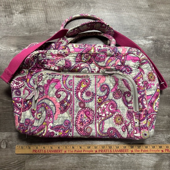 Vera Bradley Paisley Meets Plaid Pattern Weekender Travel Bag - Picture 4 of 9